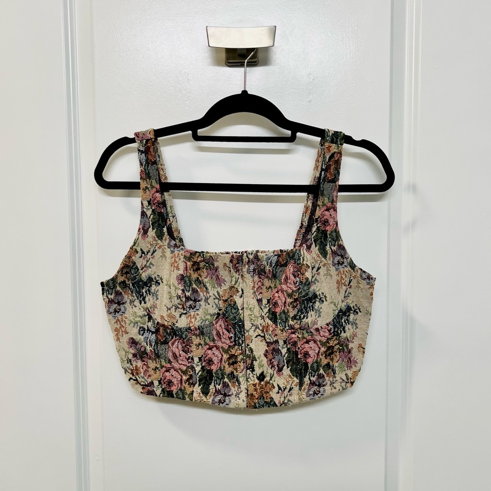 Earth Tones Floral Corset Top
